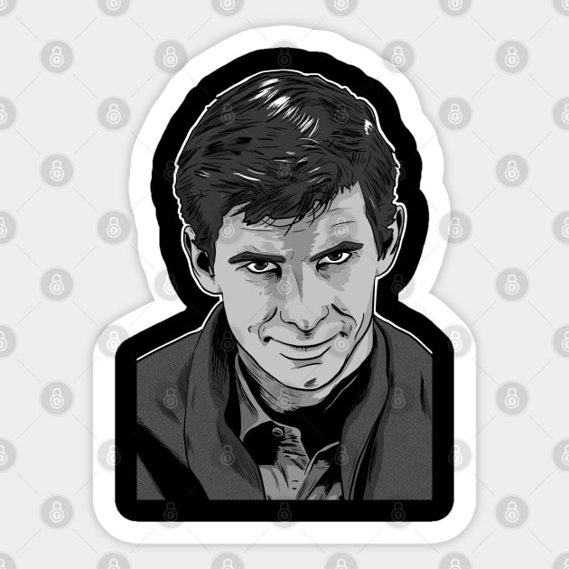 Norman Bates Sticker by Black Snow Comics